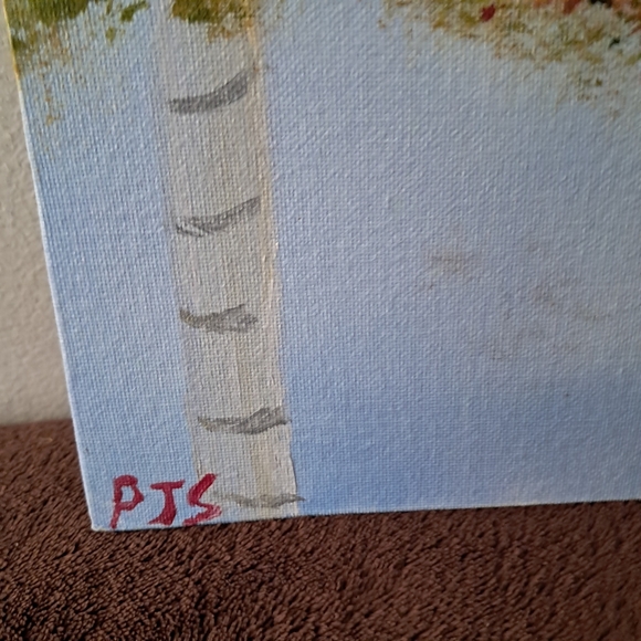 Birch Trees Oil Paint Autumn Colors Hand - Picture 2 of 4